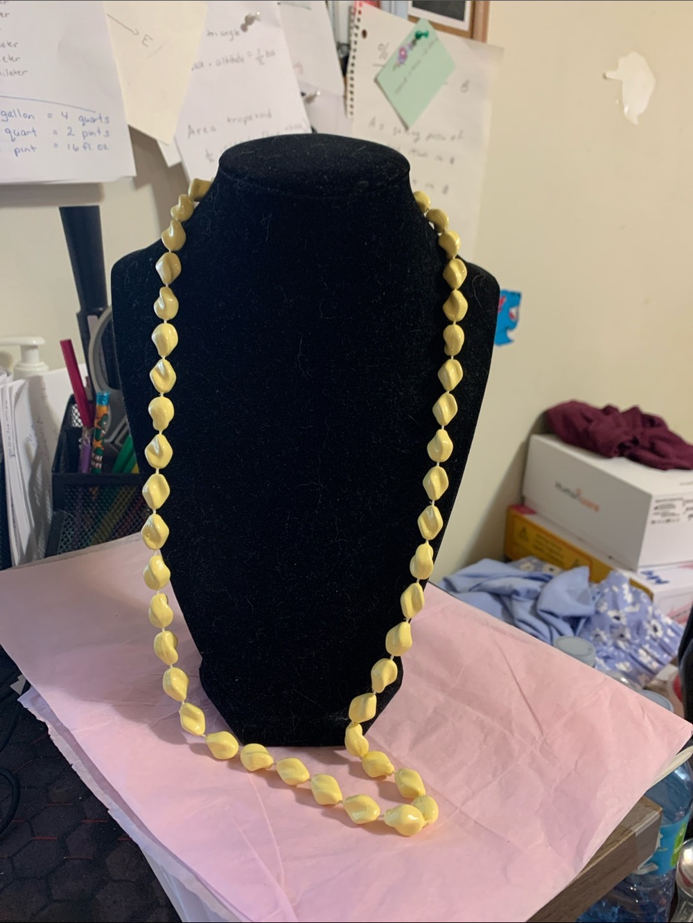 Classic Yellow Beaded Necklace by